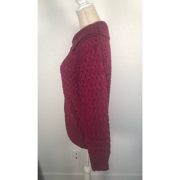 For Love and Lemons Florence Magenta Basket Weave Cardigan - XS - Picture 4 of 6